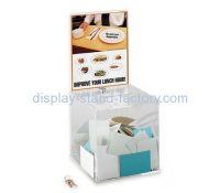 Customize clear acrylic charity coin collection boxes NAB-665