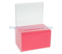 Customize red acrylic locking donation box NAB-663