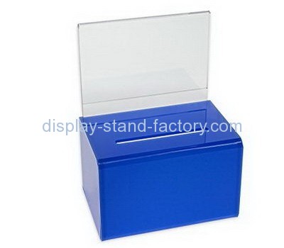 Customize blue acrylic cheap donation boxes NAB-658