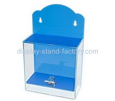 Customize blue acrylic ballot box with lock NAB-639