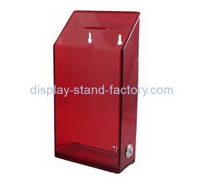 Customize red acrylic wall mounted ballot box NAB-625