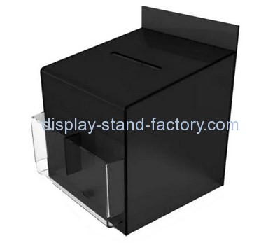 Bespoke black acrylic fundraising collection boxes NAB-573