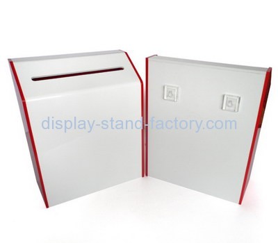 Bespoke acrylic white donation boxes NAB-565