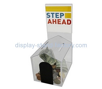 Bespoke clear acrylic charity donation boxes NAB-497