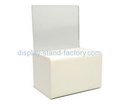 Bespoke white acrylic charity collection boxes NAB-492