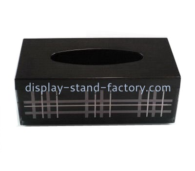 Bespoke black acrylic modern tissue holder NAB-484