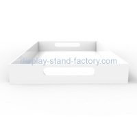 Bespoke white acrylic serving tray with handles STD-044