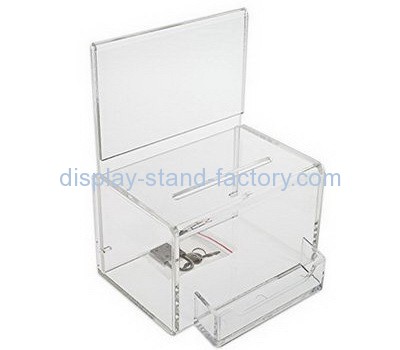 Bespoke transparent lucite donation collection boxes NAB-456