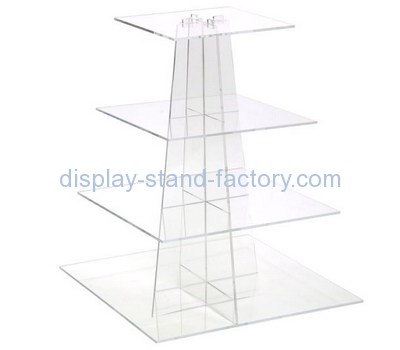 Acrylic plastic manufacturers custom plexiglass 4 tier cupcake stand NFD-078