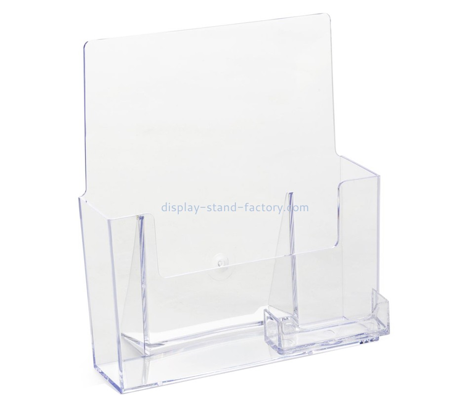 Acrylic manufacturers custom brochure holder with business card display NBD-247