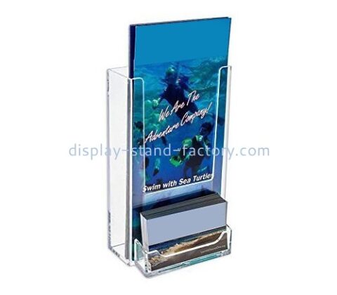 Plastic fabrication company custom brochure holder with business card display NBD-246