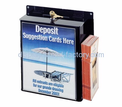 Acrylic manufacturers customized black acrylic ballot box with sign holder NAB-265