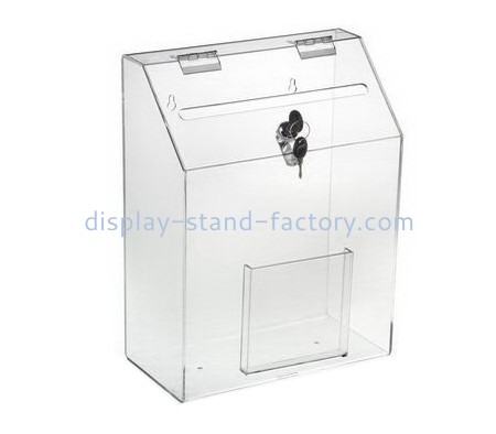 Acrylic display manufacturers customized clear acrylic ballot box with sign holder NAB-256