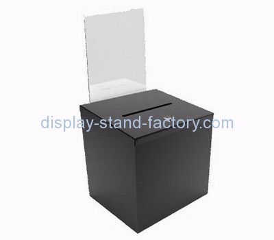 Acrylic donation box suppliers customized black acrylic customer suggestion box NAB-228