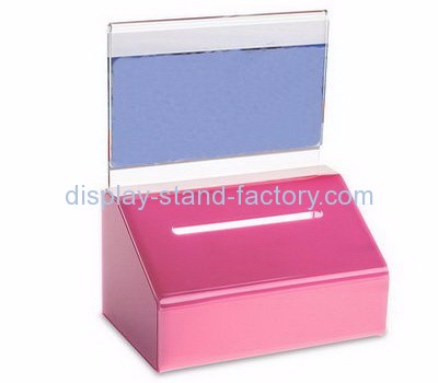 Suggestion box supplier customized acrylic collection boxes for charity NAB-207