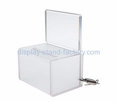 Charity collection boxes suppliers customized plastic acrylic suggestion box with lock NAB-188