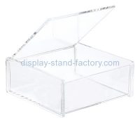 Acrylic factory customized acrylic storage box with hinged lid NAB-108