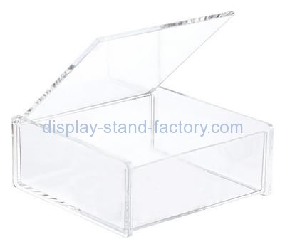 Acrylic factory customized acrylic storage box with hinged lid NAB-108