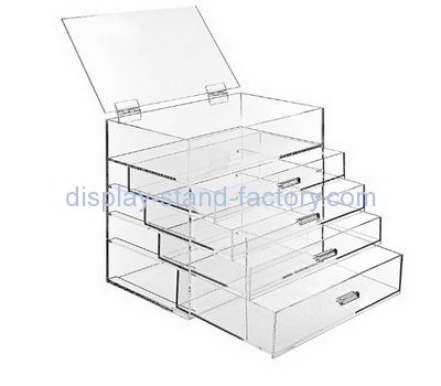 Acrylic box manufacturer customized 4 drawer acrylic organizer plexiglass display case NAB-097