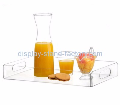 Acrylic items manufacturers customized acrylic food serving tray with handles NFD-047