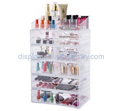 Display case manufacturers customize clear acrylic makeup organizer box with drawers NMD-186