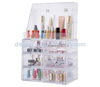 Perspex manufacturers customize cheap clear acrylic makeup storage organizer with drawers NMD-178