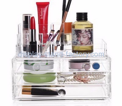 Acrylic display stand manufacturers customize plastic makeup organizers with drawers NMD-161