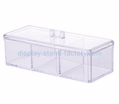 Display box manufacturer customize acrylic cotton ball holder display box with lid NMD-159