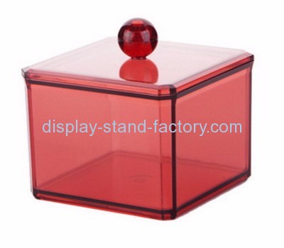 Display box manufacturer customize acrylic cotton swab holder box with lid NMD-158