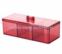 Display box manufacturer customize acrylic cotton ball holder box with lid NMD-157