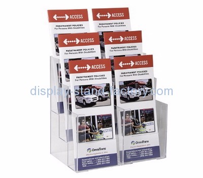 Custom acrylic 3 tier brochure holder wall mounted literature display NBD-075