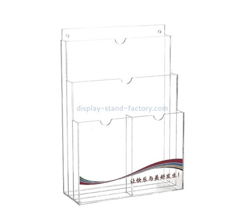 맞춤형 아크릴 플렉시 유리 벽 전단지 진열 랙 전단지 홀더 NBD-070