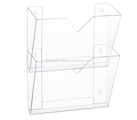 Custom wall mounted acrylic plastic documents literature rack display flyers holders NBD-061