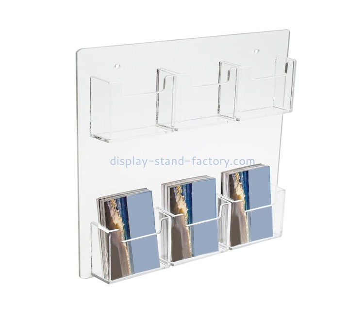 Custom plastic lucite brochure business card holder wall mount acrylic flyer display NBD-050