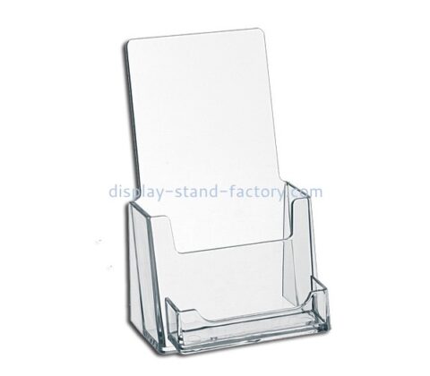 Custom plexiglass plastic brochure flyer holder with business card pocket NBD-047