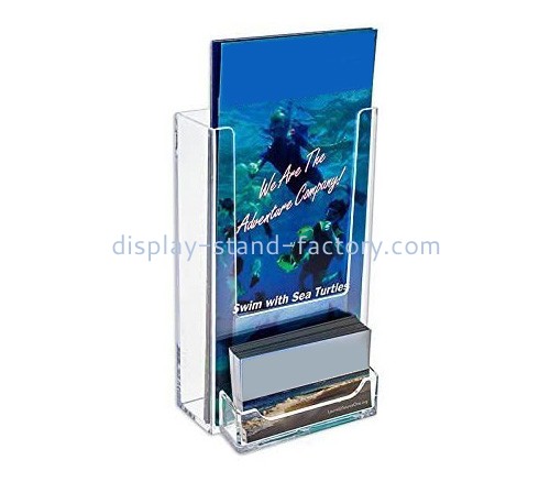 Customized plastic leaflet holders wall brochure holder wall brochure holder with business card display NBD-027