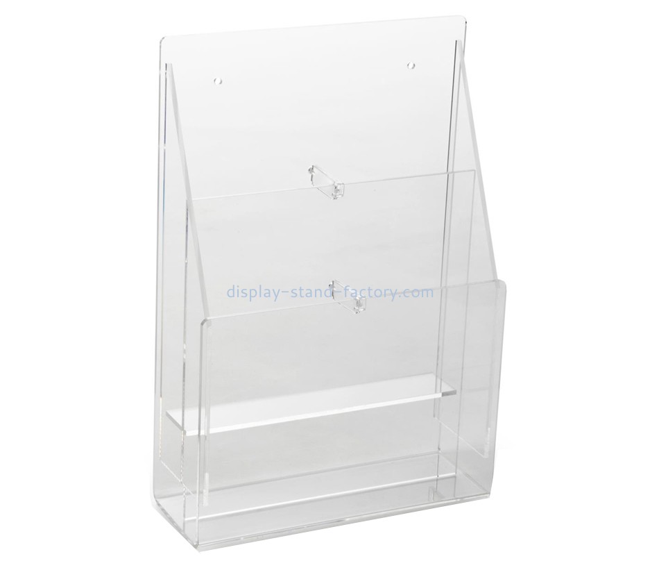 Custom design acrylic display flyers holders pamphlet racks wall mounted literature display NBD-026