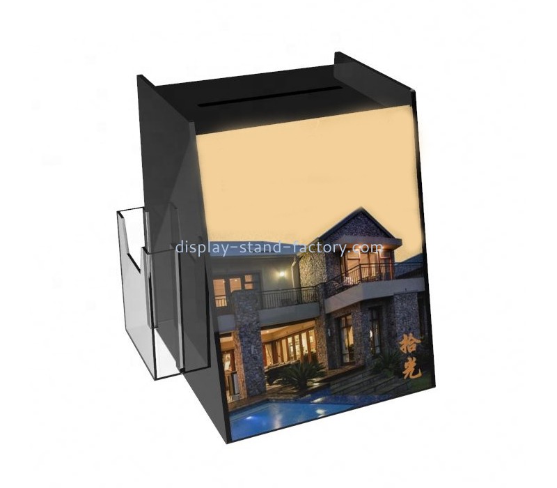 Ballot box suppliers custom acrylic black suggestion box election box NAB-064