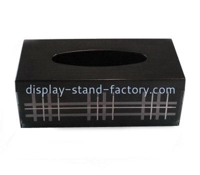 Customized acrylic boxes small acrylic tissue box black tissue holder NAB-042